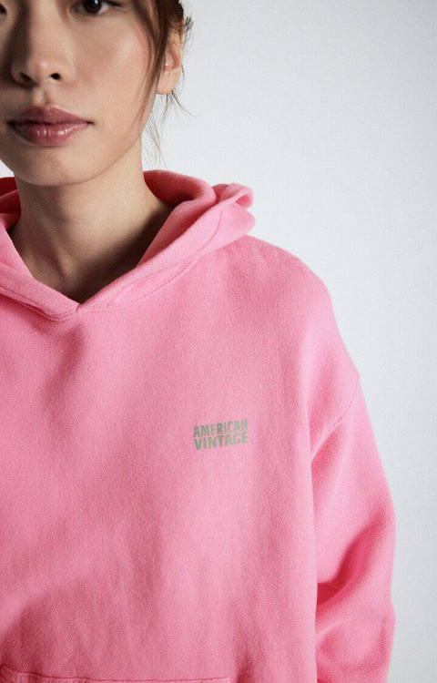 Sudadera con capucha mujer Izubird American Vintage - Rosa Vintage