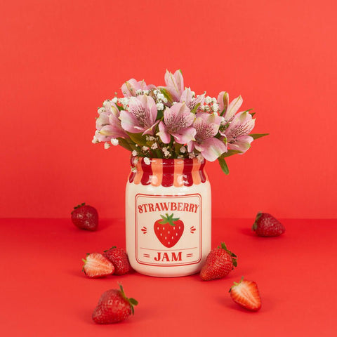 Mini florero Strawberry Jam rojo cerámica 12,5 cm - BalvI
