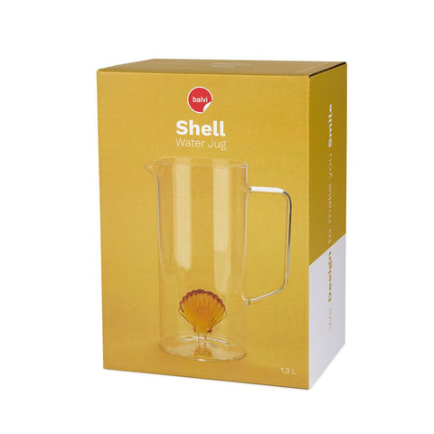 Jarra de vidrio Concha marina amarilla 1,3 Litro - Balvi