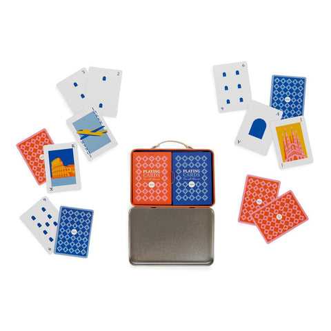 Juego de viaje Playing Cards en caja metálica - Balvi