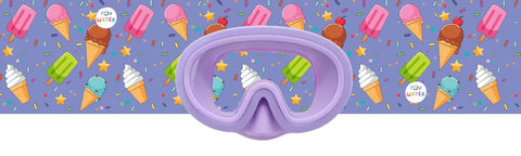 Máscara junior “Helados” con turbante moradas – Funwater