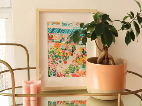 Kit creativo pintura por números Flower Market – ilustración de Zaze Art | La Petite Épicerie