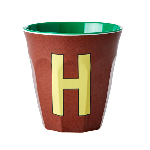 Taza de melamina con letra – “Alphabet Multicolor Azul – RICE