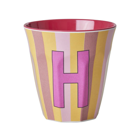 Mug en mélamine avec inscription – « Alphabet multicolore rose – RIZ »