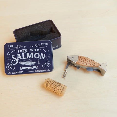 Multiherramienta Wild Salmon - caja metal madera - Balvi