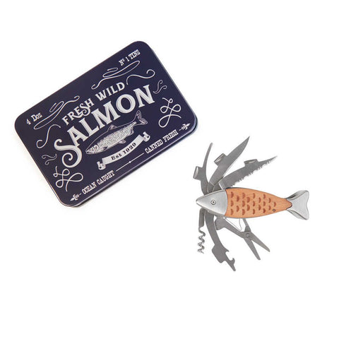 Multiherramienta Wild Salmon - caja metal madera - Balvi