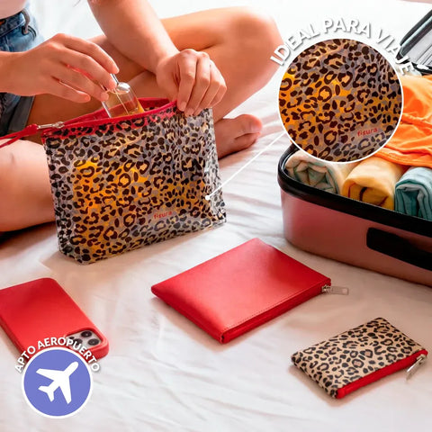 Set de 3 neceseres organizadores Leopardo - Fisura