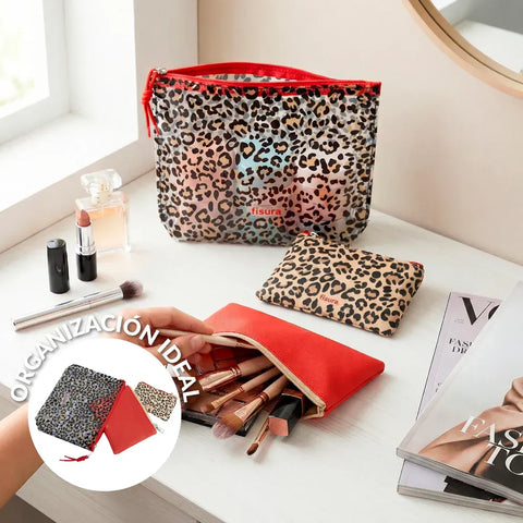 Set de 3 neceseres organizadores Leopardo - Fisura