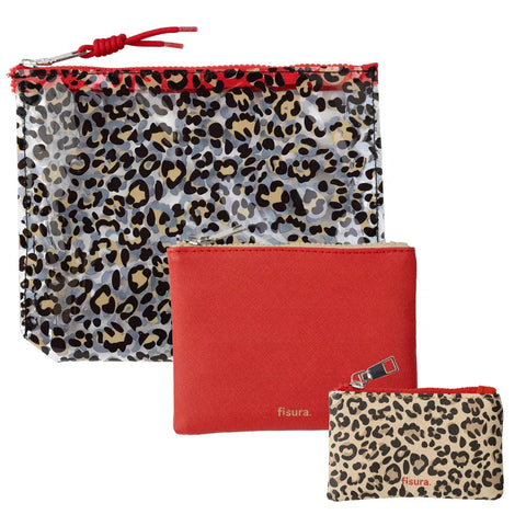Set de 3 neceseres organizadores Leopardo - Fisura
