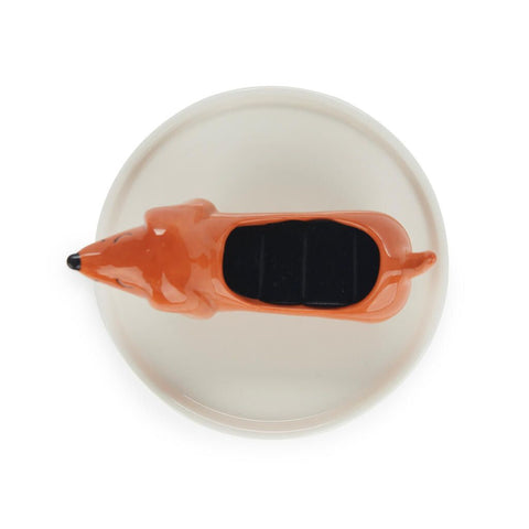 Porta anillos cerámica Perro Salchicha marrón - Balvi