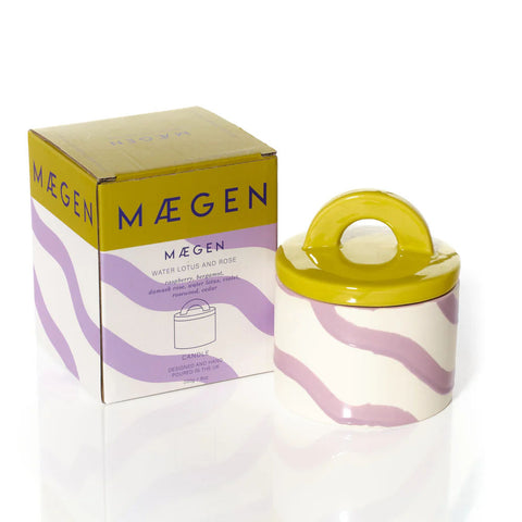Vela perfumada Maegen Pablo Water Lotus & Rose lila/amarillo – vela aromática diseño | Maegen