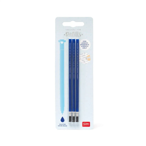 Set de 3 Recambios para Bolígrafo de Gel Borrable - Tinta Azul - Legami