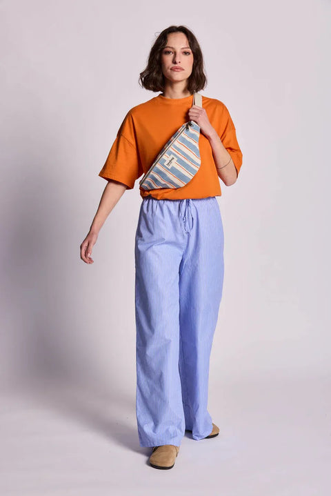 Riñonera Olivia con rayas Naranja y Azul - Hindbag