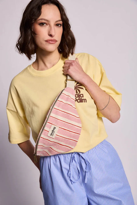 Riñonera Olivia con rayas Rojo y Rosa - Hindbag