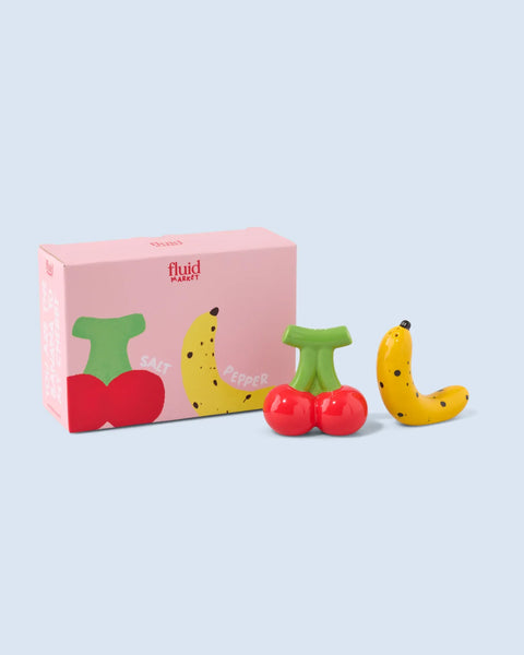 Set salero y pimentero “Banana & Cereza” – Fluid Market