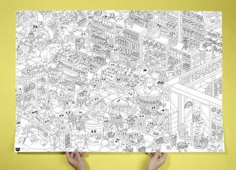 Poster XL “Supermarket” para colorear – OMY