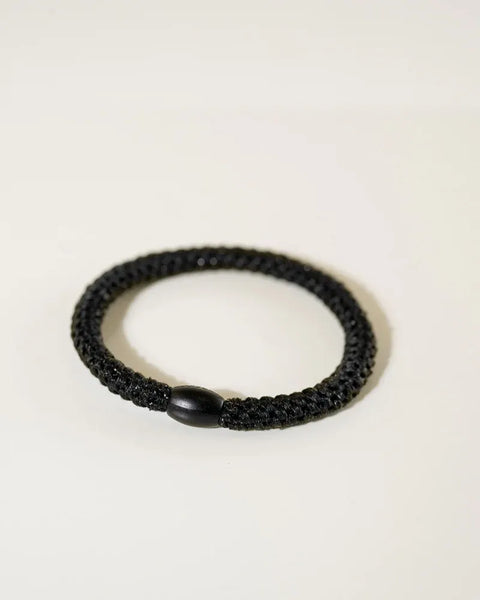 Goma para el pelo Kknekki - Slim Black Glitter