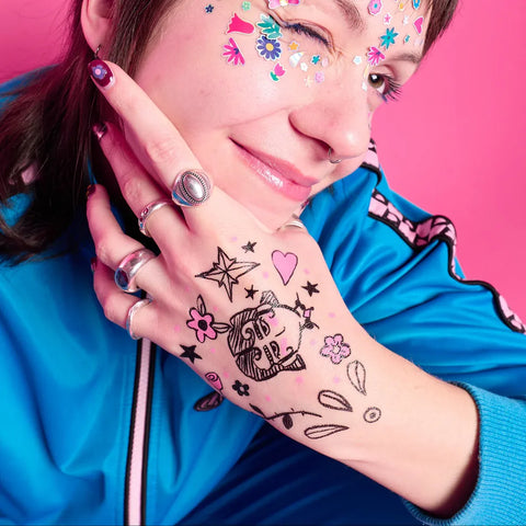 Tatouages ​​temporaires « Art du tatouage – Je t’aime » – OMY