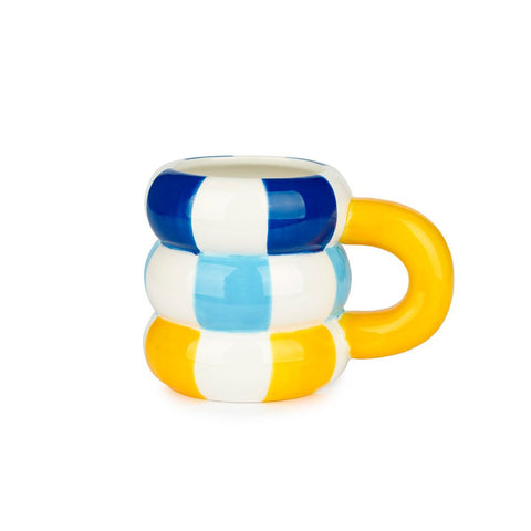 Mug Floats amarillo y azul 300 ml cerámica - Balvi