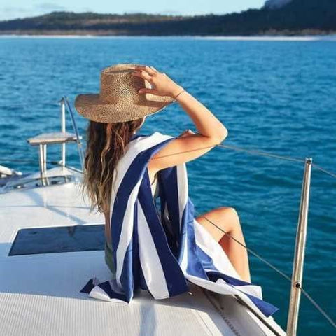 Toalla secado rápido Cabana Navy XL 2x0,9 M - Dock & Bay
