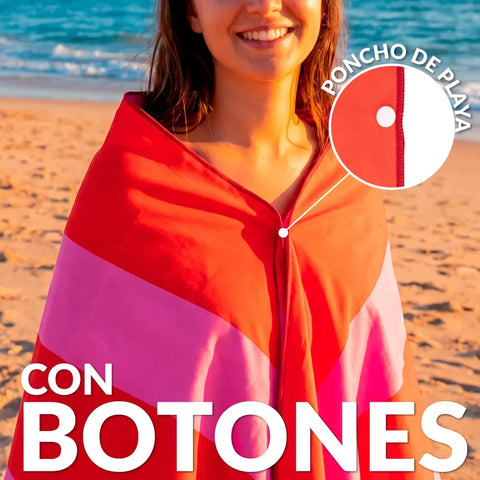 Toalla de playa 180x100 cm -"Better late than ugly" rosa y rojo - Fisura