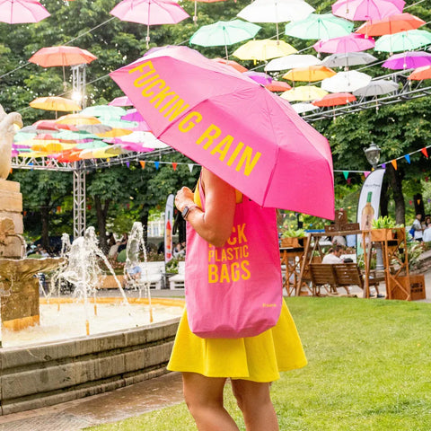 Tote Bag de algodón Rosa "Fuck Plastic Bags" - Fisura