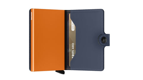 MiniWallet - Matte Night blue & Orange - Secrid