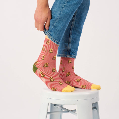 Chaussettes en coton peigné animaux - Hibou