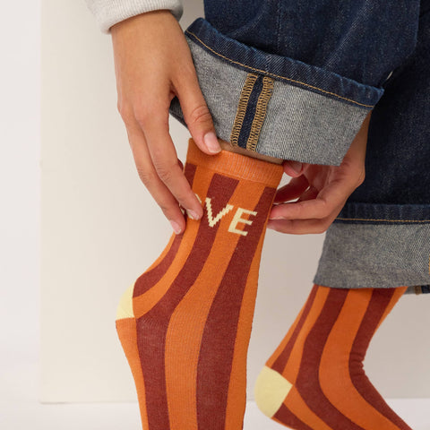 Chaussettes en coton peigné Rayées - Love