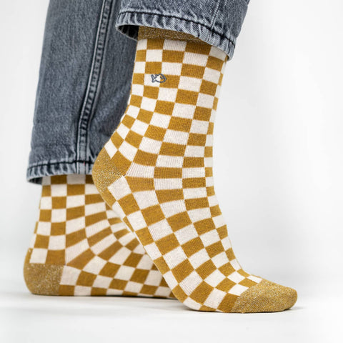 Calcetines de cuadros Amarillo y blanco - Billy Belt