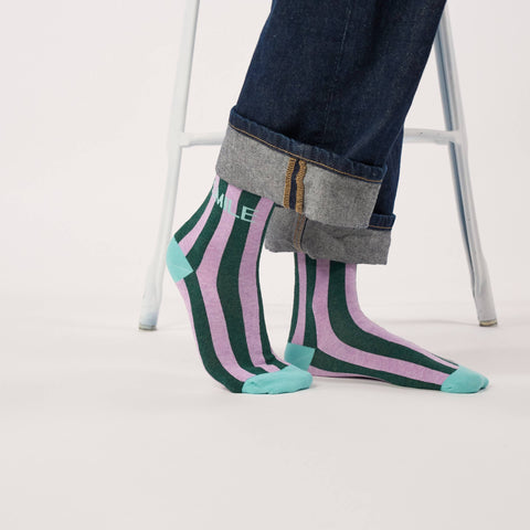 Chaussettes en coton peigné Rayées - Smile