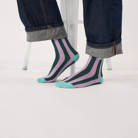 Chaussettes en coton peigné Rayées - Smile