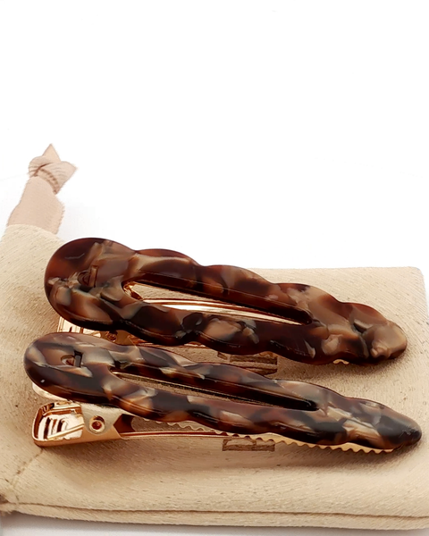 Barrettes Signature - Expresso (Paire)