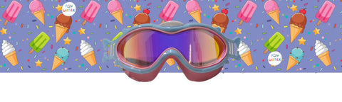 Máscara infantil “Babymask Helados” con turbante azul – Funwater