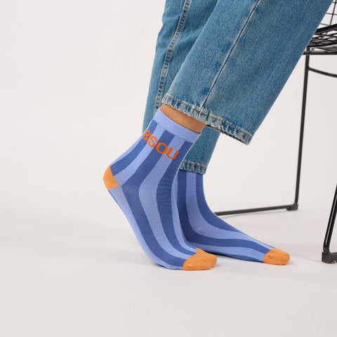 Chaussettes en coton peigné Rayées - Bisou