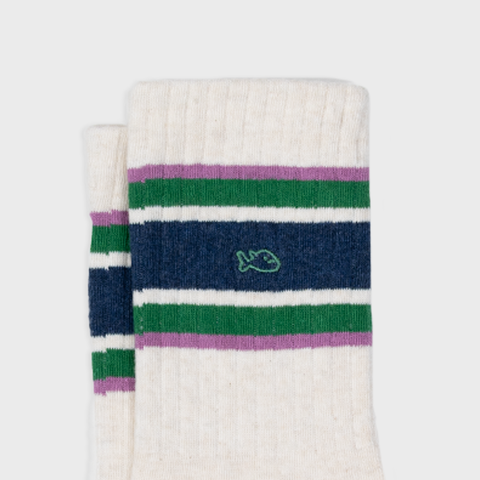 Calcetines retro con rayas Lila verde y azul - 41/46 - Billy Belt