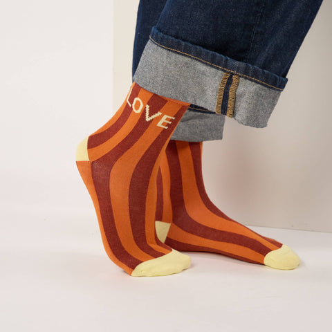 Chaussettes en coton peigné Rayées - Love