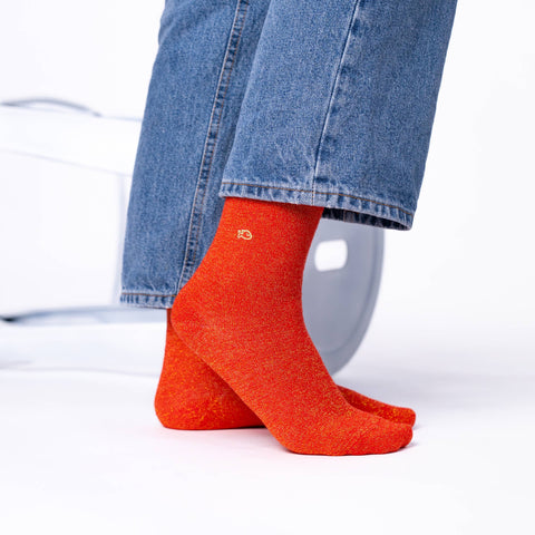 Calcetines mujer naranja con brillo - 37/40 - Billy Belt