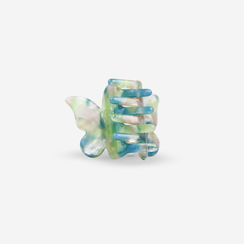 Barrette papillon bleu terre