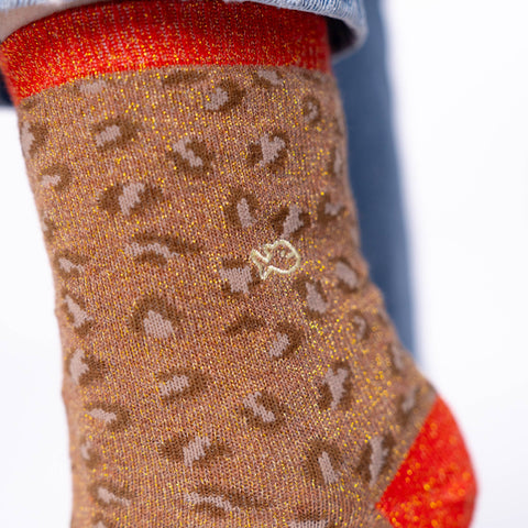 Calcetines Leopardo – Marrón y naranja - Billy Belt