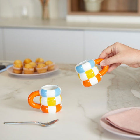 Set de tazas de café Floats naranja 2x75 ml – tazas espresso originales | Balvi