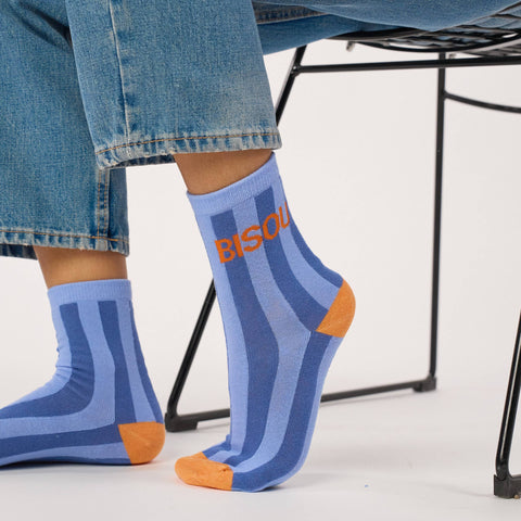 Chaussettes en coton peigné Rayées - Bisou