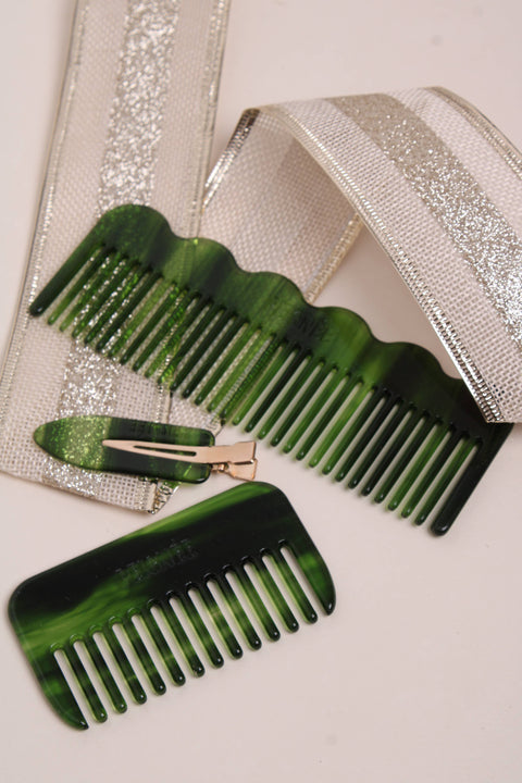 Pinces à cheveux vert émeraude (paire)