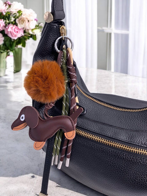 Grigri de sac et porte-clé Chien et pompon PC11