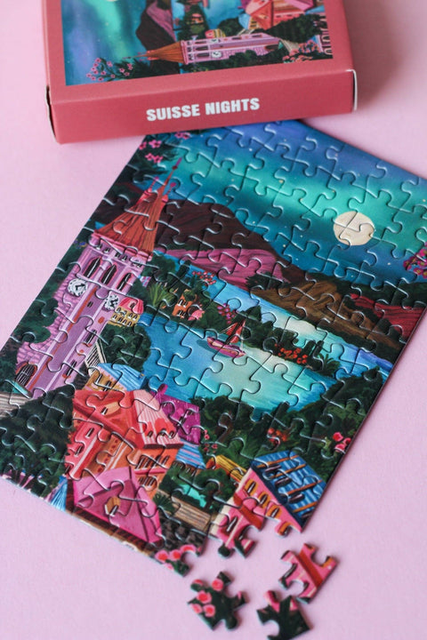 Mini Puzzle de 99 piezas - "Suisse Nights" - Piecely puzzles