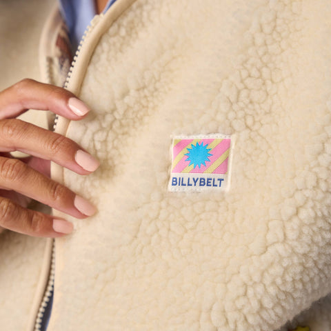 Veste sherpa femme zippée sans manches - Ivoire