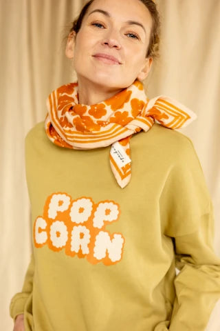 Bufanda Grande Latika Flora Bold - Naranja