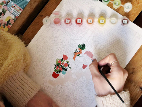 Kit creativo pintura por números Flower Market – ilustración de Zaze Art | La Petite Épicerie