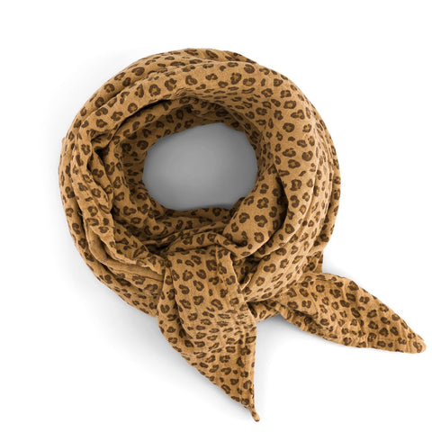 Pañuelo Bianca – Mini Leopard Coffee - Rose In April