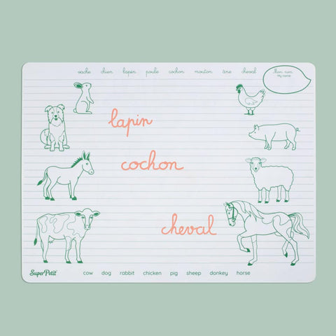 Kit de colorear reutilizable “Los animales de la granja” - Super Petit